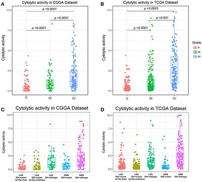 Immune Cytolytic Activity Is Associated With Genetic and Clinical Properties of Glioma